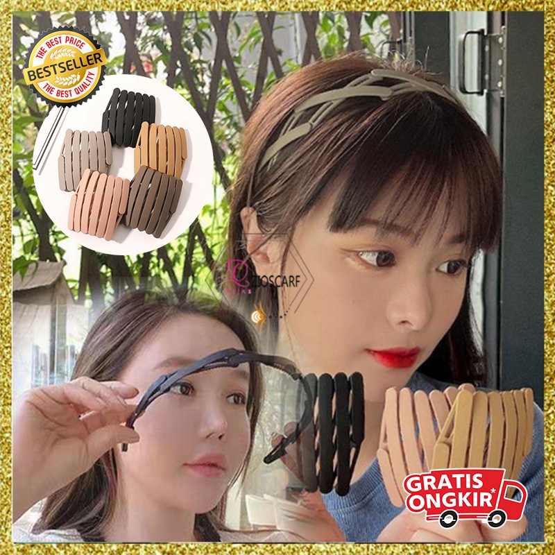 Bando Lipat Korea Perempuan Dewasa Polos Bahan Plastik Aksesoris Hiasan Ikat Rambut Wanita kualitas import AK153