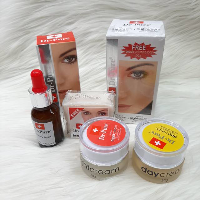 PAKET KOMPLIT - CREAM Dr. PURE + SABUN + SERUM - ORIGINAL 100% - BPOM - DR PURE / DR-PURE