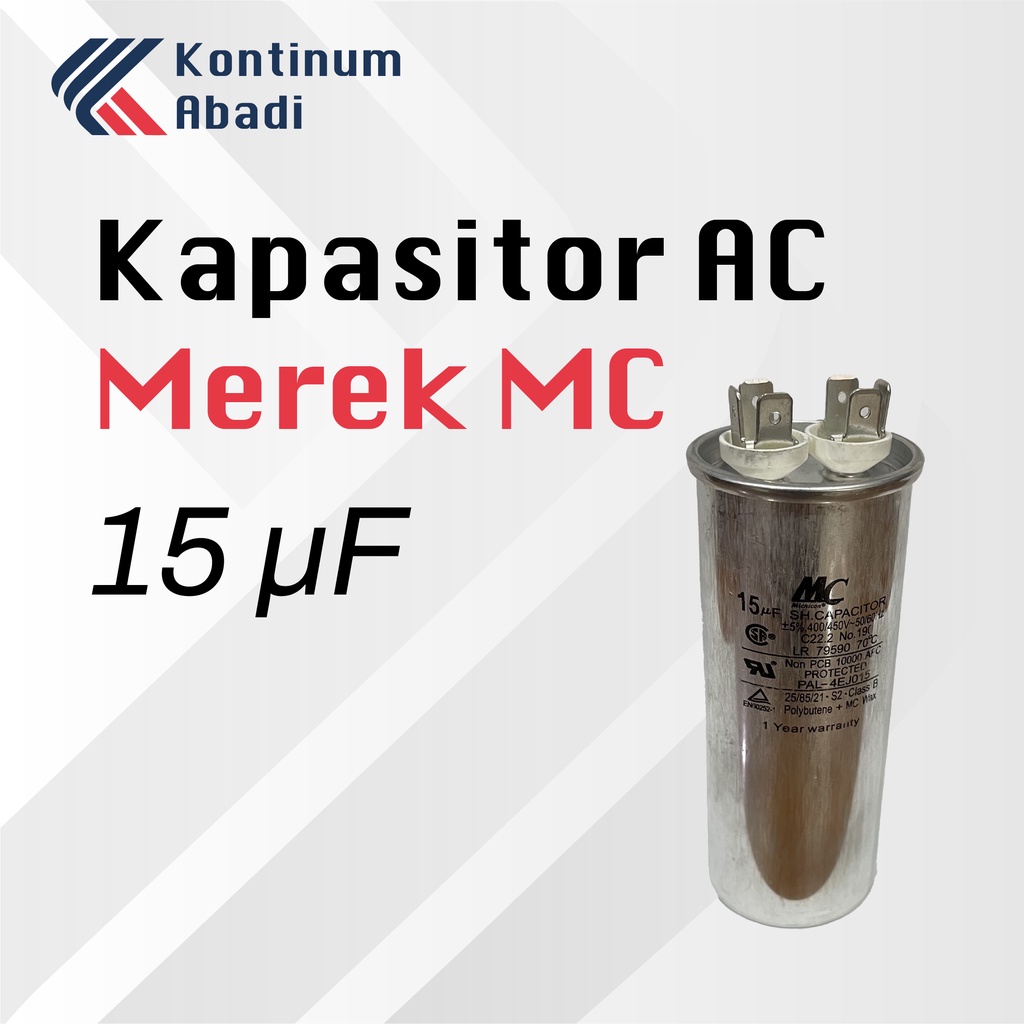 KAPASITOR / CAPASITOR AC MEREK MC | 15 uF / MIKRO