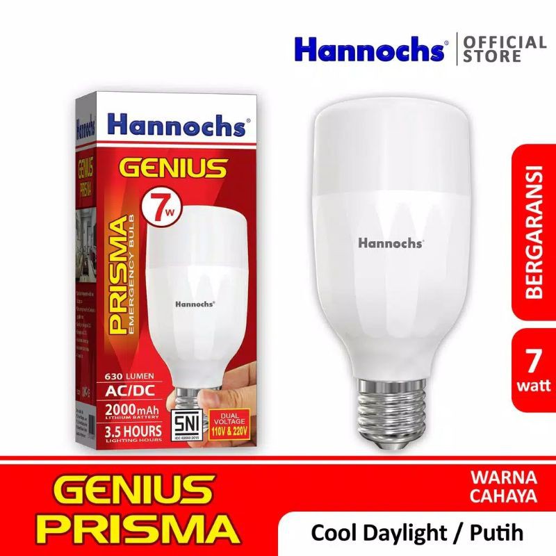 Lampu Led Hannochs Emergency Genius Prisma 7 Watt