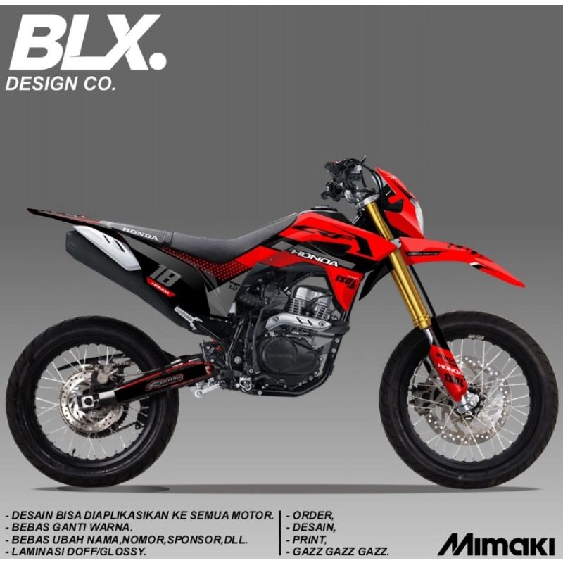 DECAL SETIKER CUSTOM CRF 150 CRF 250 CRF 450 COCOK UNTUK SUPERMOTO/TRAIL