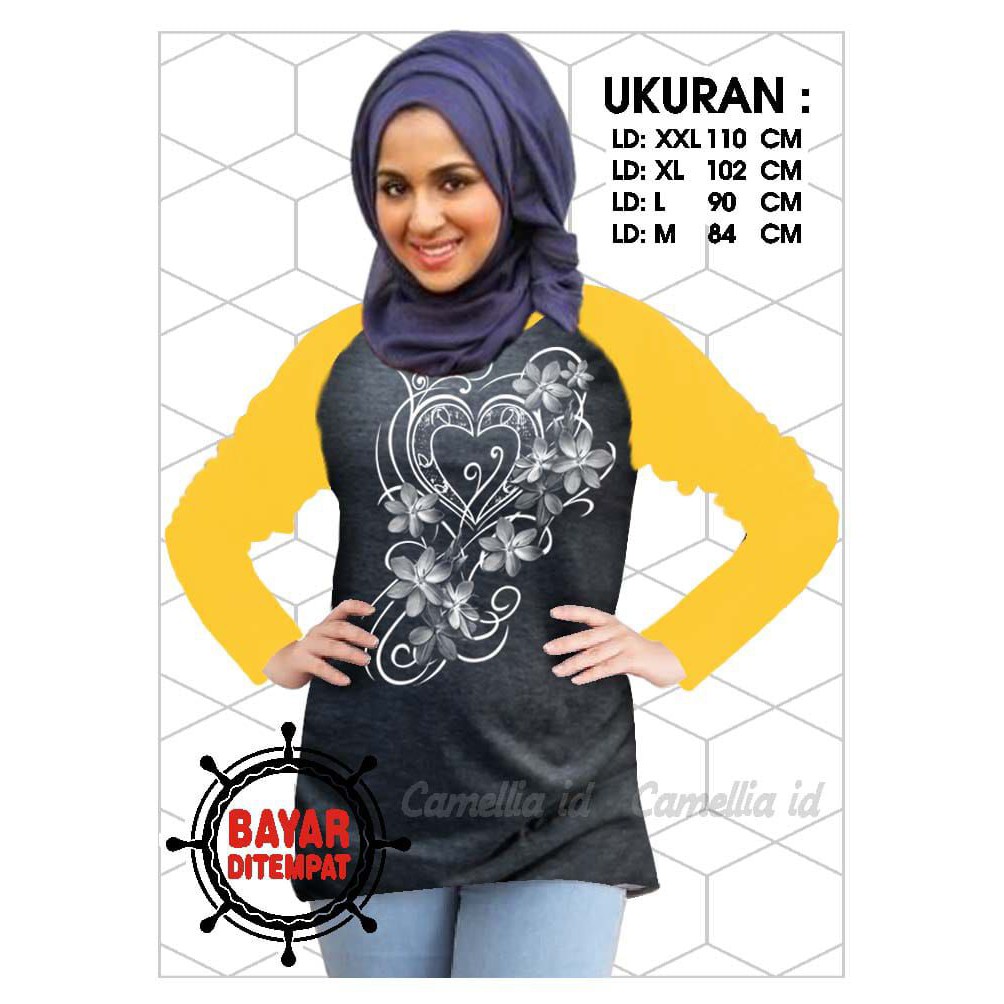 Kaos Raglan (B.LOVE)/Kaos Wanita Lengan Panjang/ Kaos Wanita/ Kaos Cewek/ Kaos Oblong/Misty