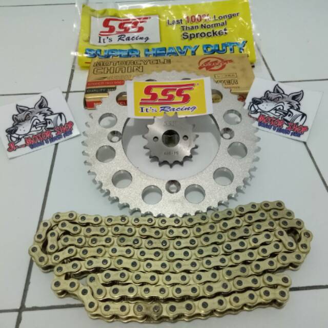 GEAR GIR SET GEARSET SSS 428 NINJA 150 KR KRR 150 NINJA 150 R RR SS GEAR WARNA CHROME GOLD BLACK