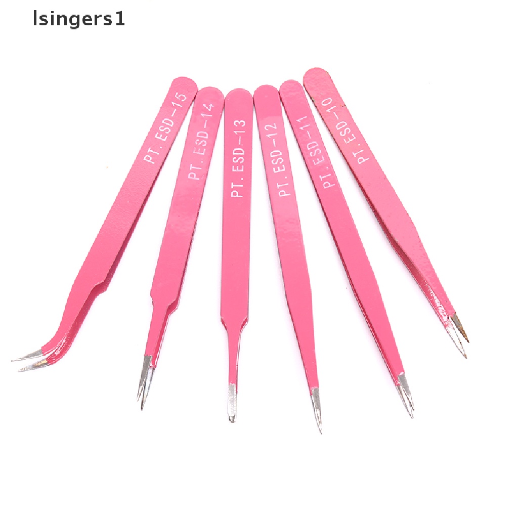 (lsingers1) Pinset Alis Profesional Bahan Stainless Steel Warna pink