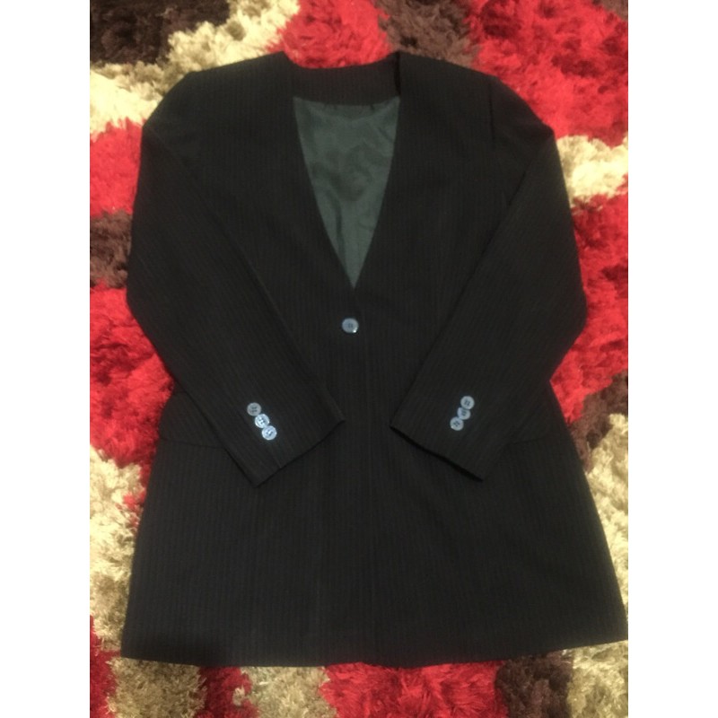 Preloved Blazer Hitam Garis