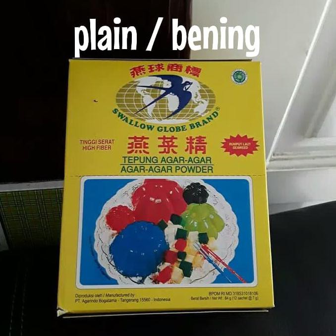 

9H476R- Agar Agar Bubuk Swallow Globe, Ager Box, @7Gram (12Sachet) Dyu5Ge4-