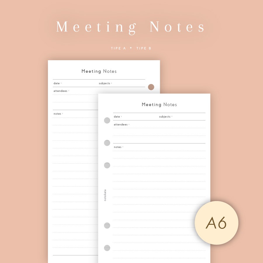 

A6 - Loose Leaf Meeting Notes by Notokata - 3013