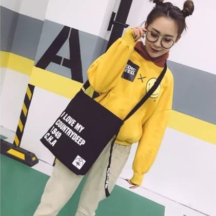 Twenty Bag - Tas Tote Bag Wanita Resleting Terbaru 2022 Aesthetic Kekinian Motif Carakter POWERPOOL Korea Style Multifungsi