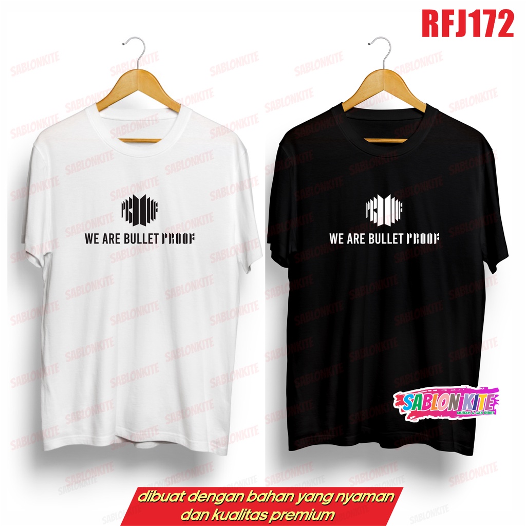 MURAH!!! KAOS KPOP WE ARE BULLET PROOF SABLON DEPAN RFJ172