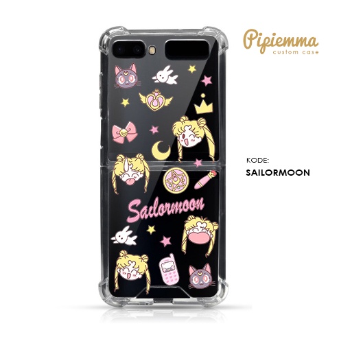 Casing Samsung Z Flip 1 Anticrack Bumper Case Custom Gambar Custom sailormoon star cute