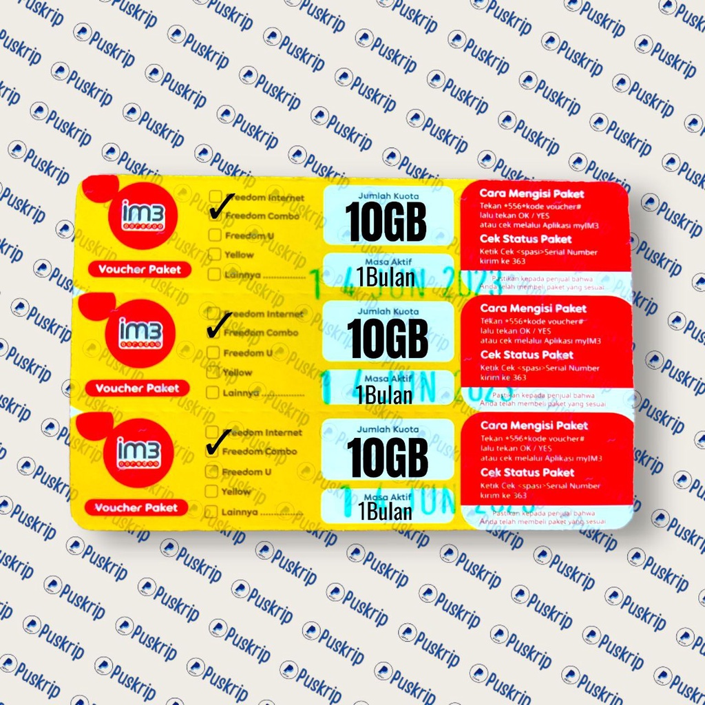 VOUCHER PAKET DATA INDOSAT FREEDOM COMBO 10GB