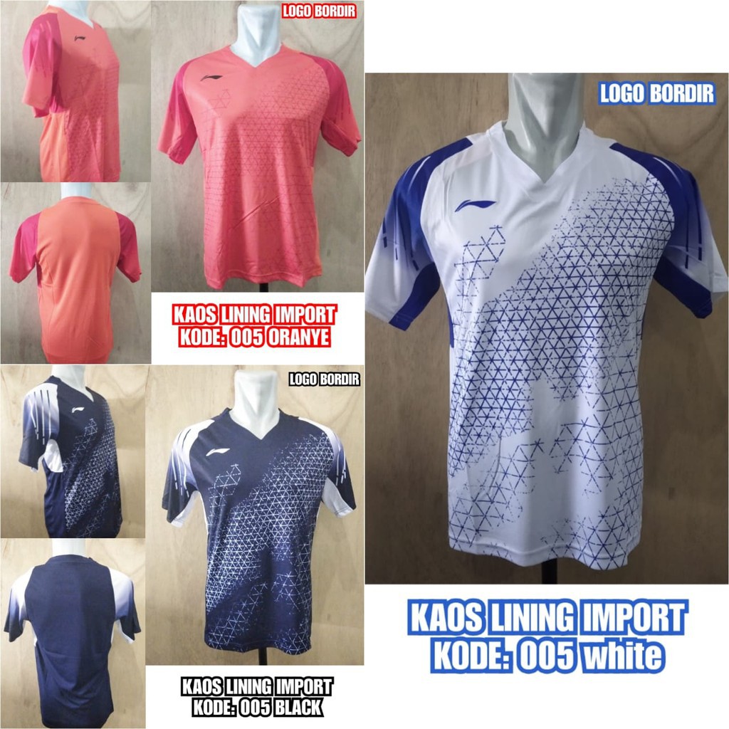 Baju badminton Lining 005 kaos badminton lining china kaos lining import  Freeongkir
