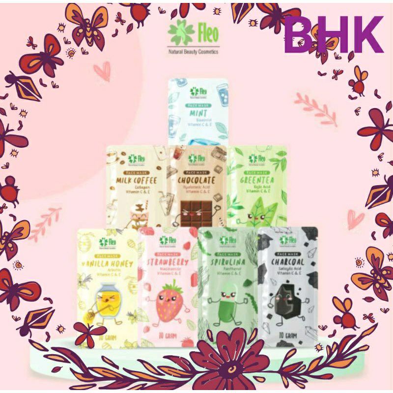 Kanzo - Travel Size Masker Wajah Organik BPOM By Fleo Mask 10Gr Organic / Face Mask Fleo 10Gram