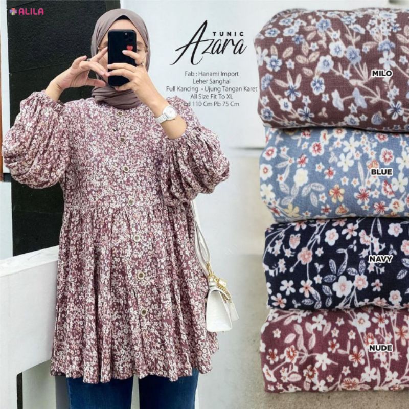 Azara Tunic Ori Alila Atasan Wanita Terbaru Tunik Import Motif Bunga