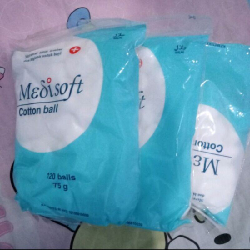 Medisoft Cotton Ball Kapas Bulat Cebok Bayi bukan Selection isi 120 ball