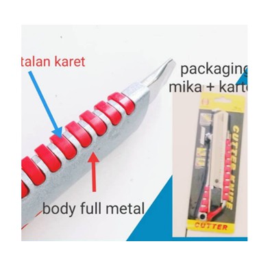 

Cutter Besar Ukuran 17 cm Alat Potong Kardus, Cutter Anti Slip dengan kunci otomatis