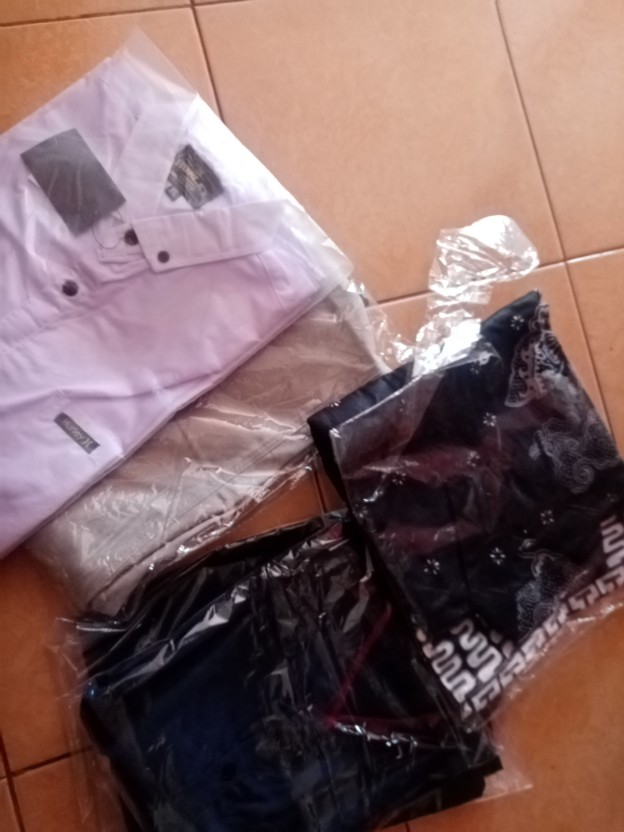 Kemeja Batik Pria Lengan Pendek Motif Kupu Awan