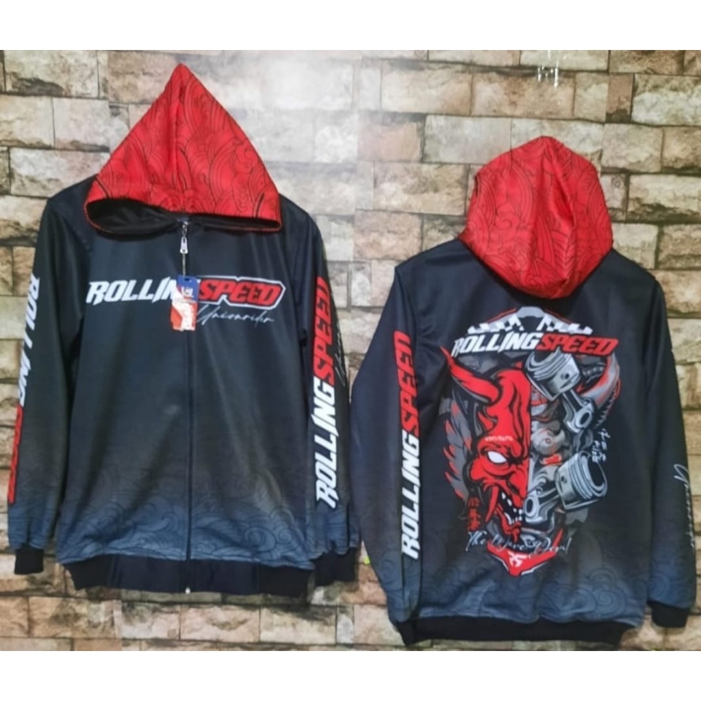 Jaket Racing Rolling Speed Head Machine / Hoodie Racing Fullprint Terbaru