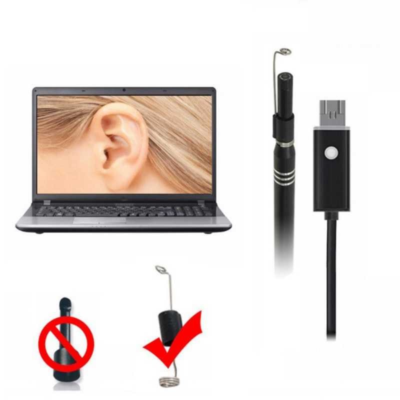 Bayar Ditempat 3 in 1 Kamera Endoscope HD Visual USB Earpick with 6 LED - JC- 7MM