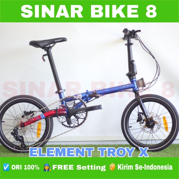 Sepeda Lipat Ukuran 16 Inch ELEMENT TROY X Chromoly 10 Speed