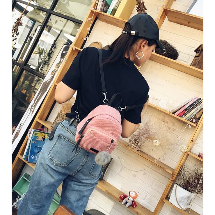 Tas Ransel Cewek Backpack Korea Lucu Imut Tas Hangout 6842NK Bp17 Korea Sweet Mini / Mini - Brown