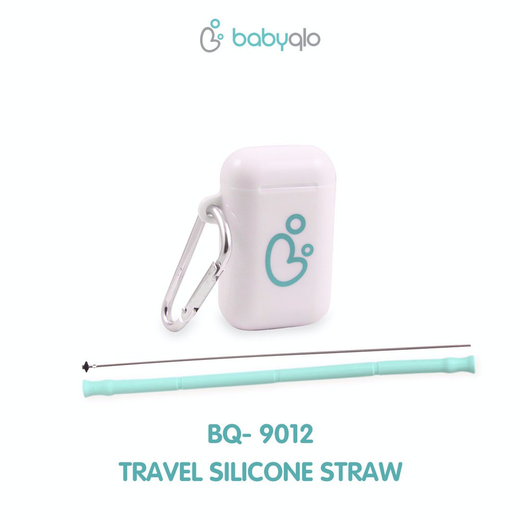 ♥BabyYank♥ Babyqlo Travel Silicone Straw Set BQ9012 - BabyQlo Reusable Travel Silicone Straw Set Sedotan Silikon plus Case