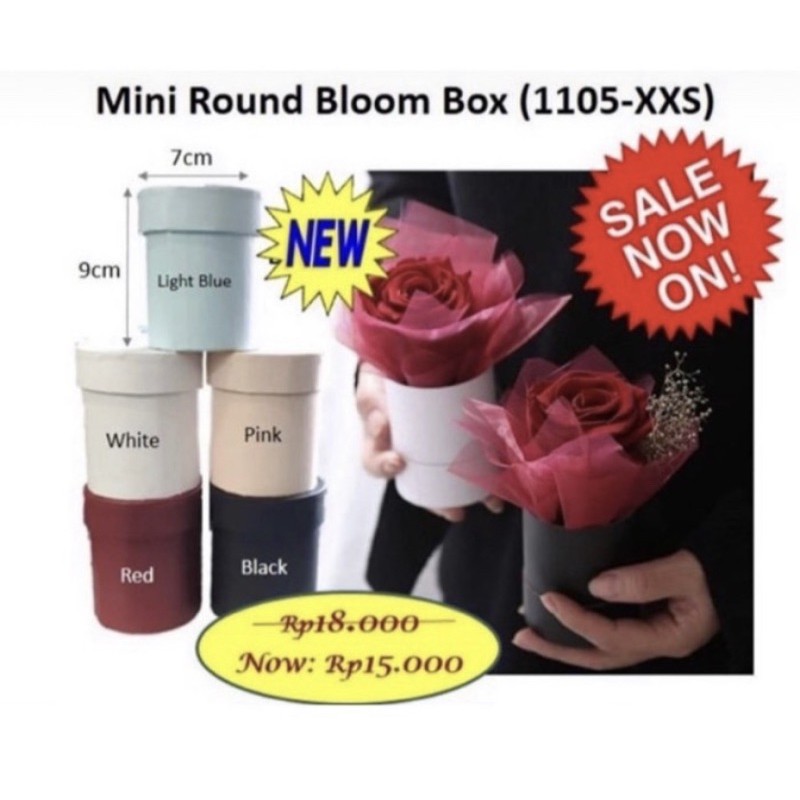 

Box Mini Round Bloom Box 1105XXS Hard Box Bulat Bunga Mini Barang Florist Supply Sistsini