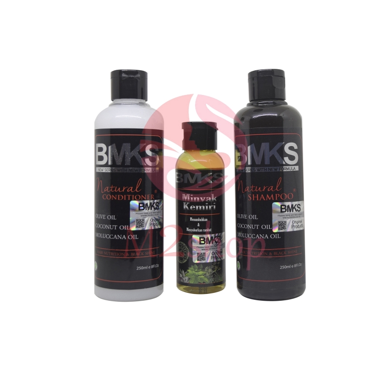 [ORI] 3in1 Paket Penumbuh rambut dan memanjangkan rambut minyak kemiri ampuh terbukti dalam 14 hari | BMKS 3 in 1 BMKS Kemiri