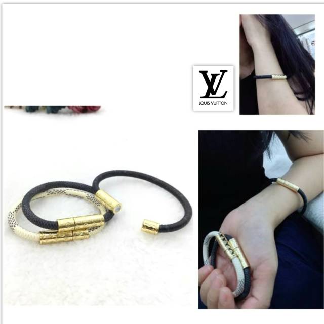  Gelang  kulit  Lv  import gelang  magnet lv  Branded import 