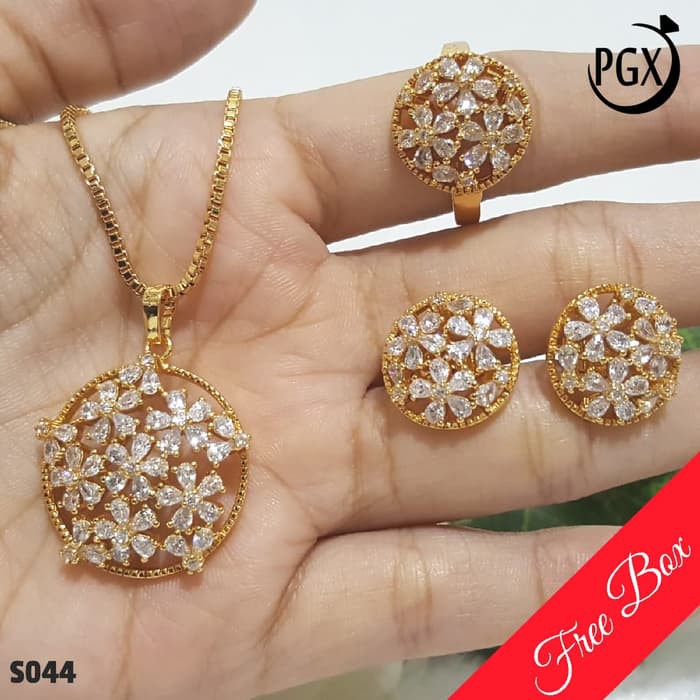 Set Perhiasan Bali Xuping Berlian Lapis Emas- Paket Terbaru S044