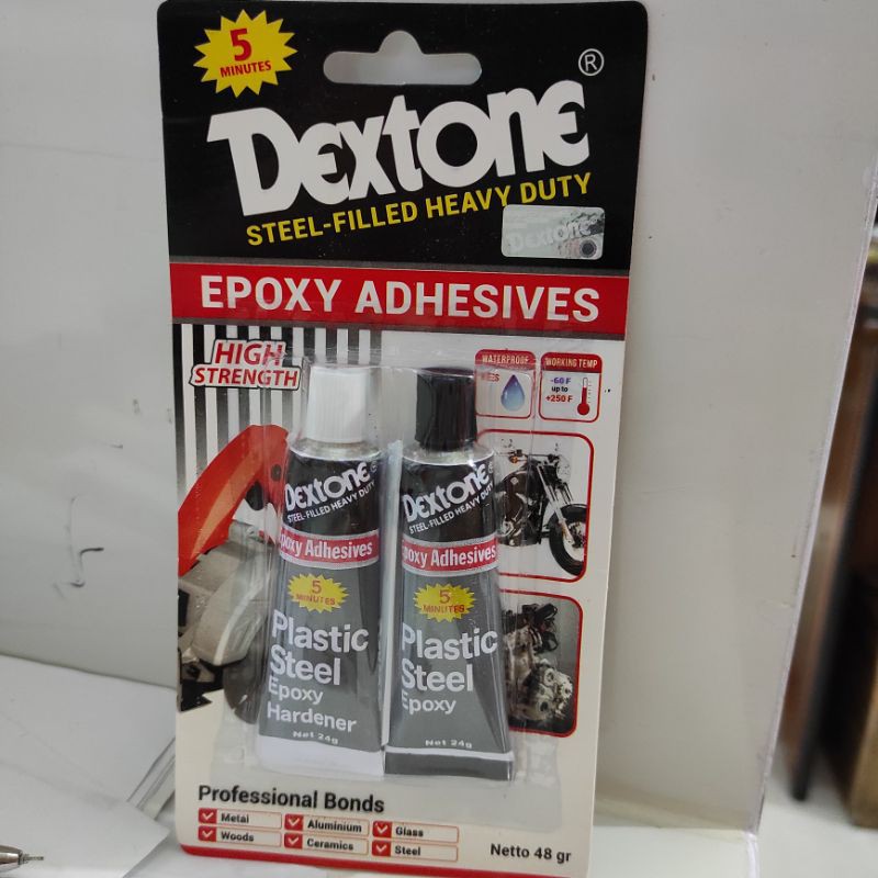 

Lem Dextone Plastic Steel 5 MENIT / Lem dua ton / Epoxy adhesive
