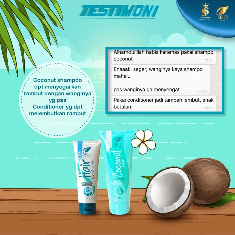 Shampo / COCONUT FRESH SHAMPO SR12 / SAMPO KELAPA / ANTI DANDRUFF / MENGATASI KETOMBE &amp; RAMBUT RONTOK