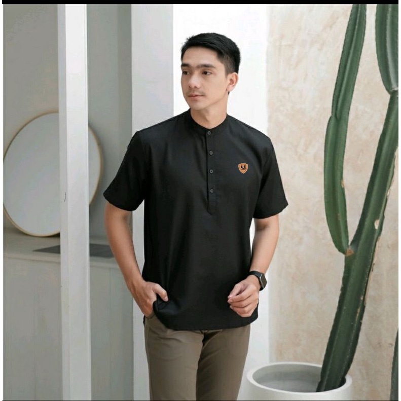 Baju Koko Pria Lengan Pendek Termurah Terlaris Alkhalis Size M L XL XXL