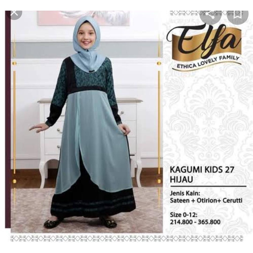 GAMIS ANAK TERBARU 2021 ETHICA KAGUMI KIDS 27 HIJAU