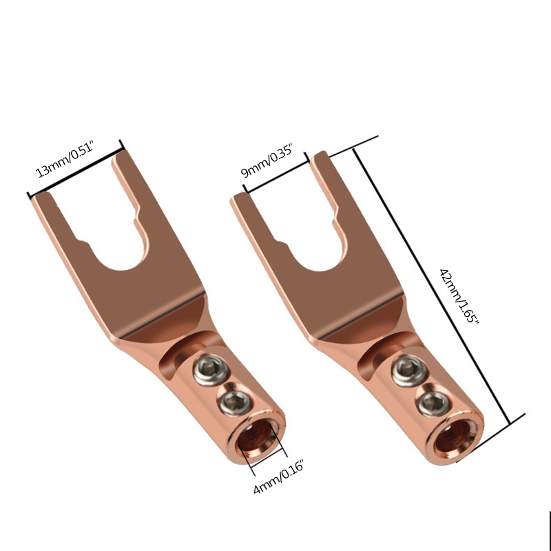 Bt 4Pieces Konektor Sekop Garpu Speaker Untuk Kawat Speaker DIY Pengunci Sekrup