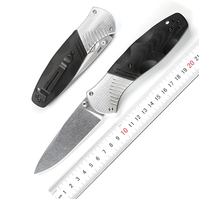 DICORIA 581 G10 handle folding knife D2 Steel blade Copper washer camping hunting Pocket clip