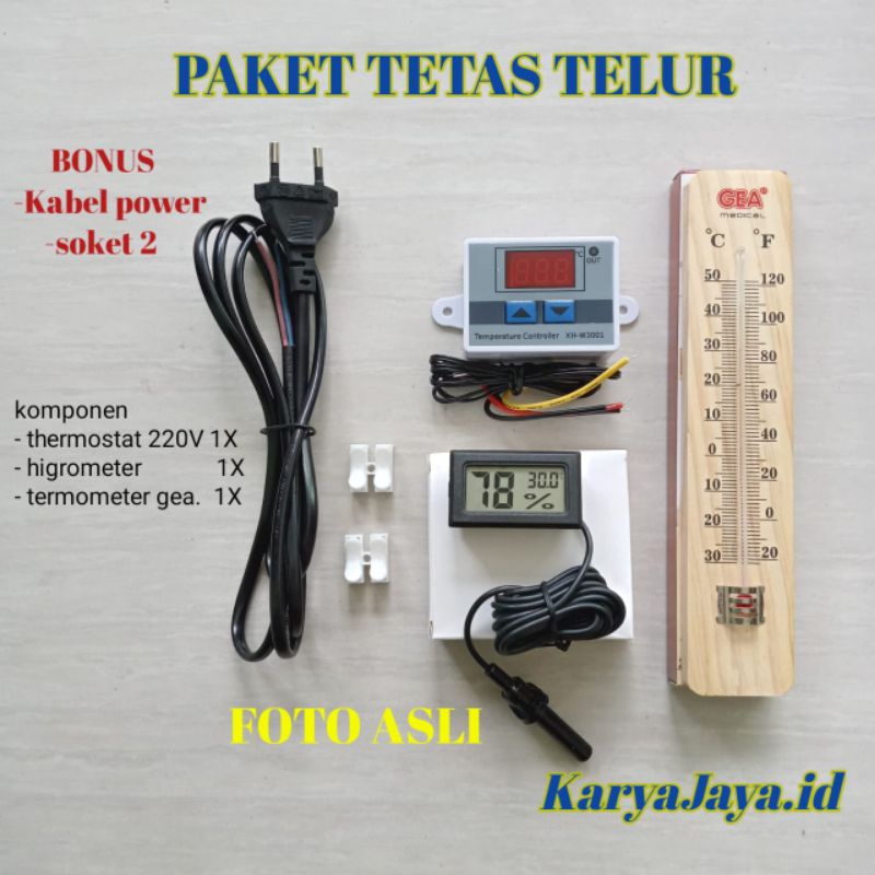 PAKET TETAS TELUR HIGROMETER THERMOSTAT TERMOMETER