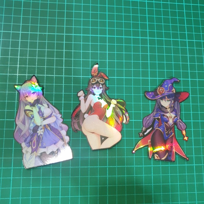 

Sticker Hologram Anime - Besar - Genshin Impact - 3pcs