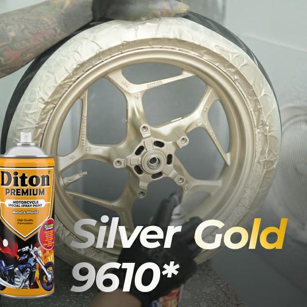 Recomended.. Cat Semprot DITON PREMIUM Velg - Silver Gold 9610*