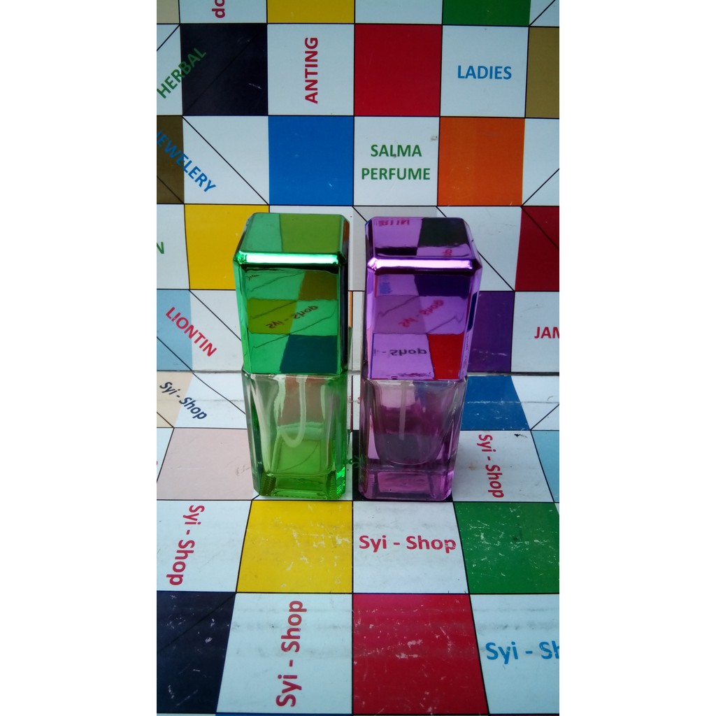 Botol Parfum Spray Kotak 15 ml Kaca Warna