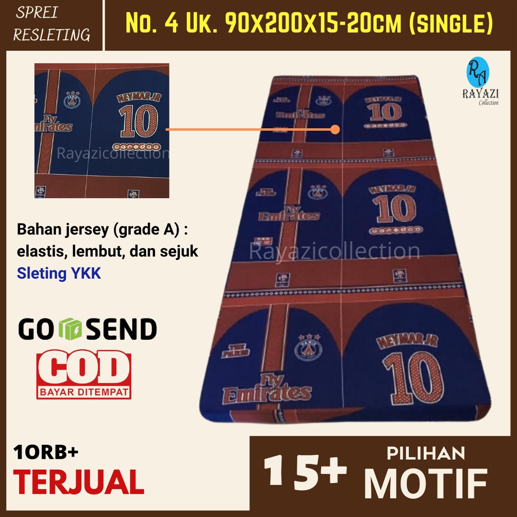 Rayazi Sprei Resleting / Sarung Kasur & Sprei Karet SINGLE Uk.90x200x15-20 MOTIF BOLA (1kg = 2pcs)