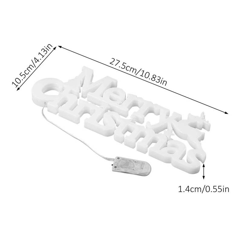 Lampu Malam Dekoratif Dinding Dengan Tali Gantung &amp; Tulisan Merry Christmas