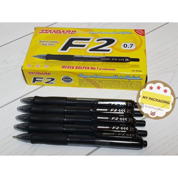 

Stok Ready Ball Point Retractable Gel Pen F2 0 7 hitam bolpen STANDARD Berkualitas