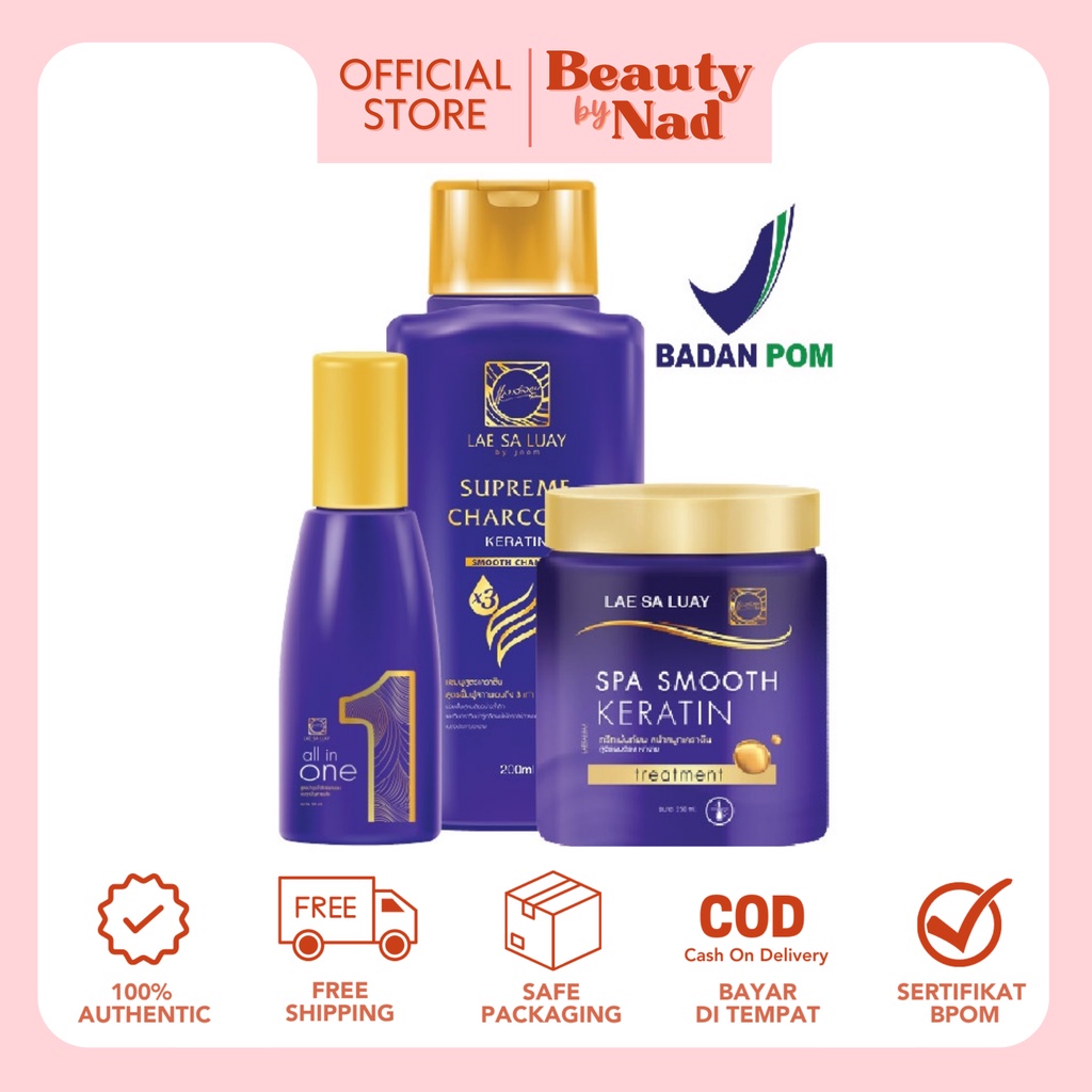 Jual LAE SA LUAY Hair Spa Smooth Keratin mask 250ml Shampoo Charcoal