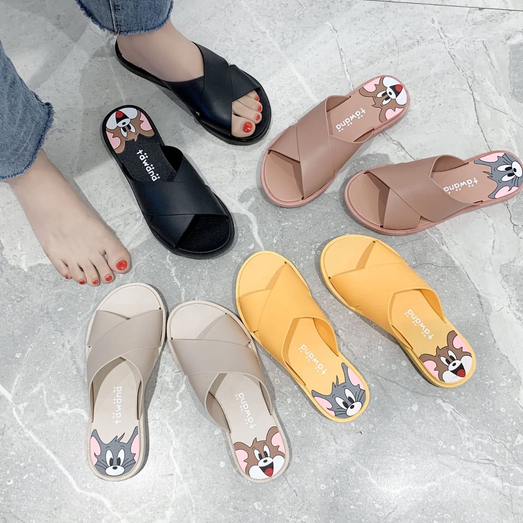 Grosir - S959 Sandal Slop Motif Kartun / Sandal Tom &amp; Jerry / Sandal Lucu / Sandal Murah / Sandal Wanita