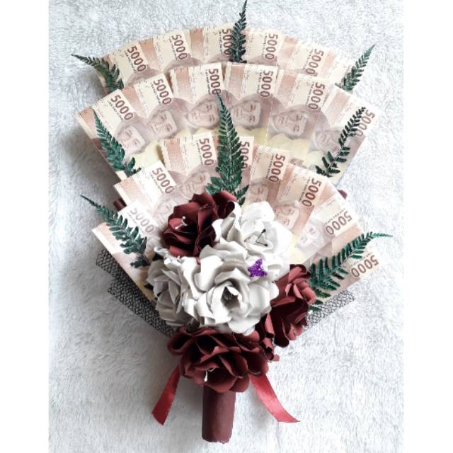 Buket Uang 100.000 Asli / Buket Bunga Kertas Uang Asli / Money Bouquet