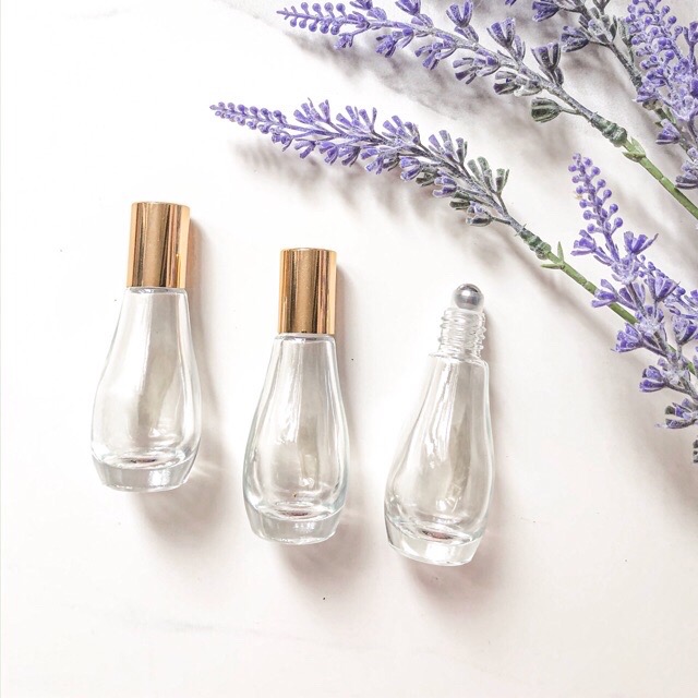 Botol Rollon Oval Kaca Clear Dan Doff Kemasan Botol Kaca Perfume Isi Ulang Minyak Wangi Aromatherapy