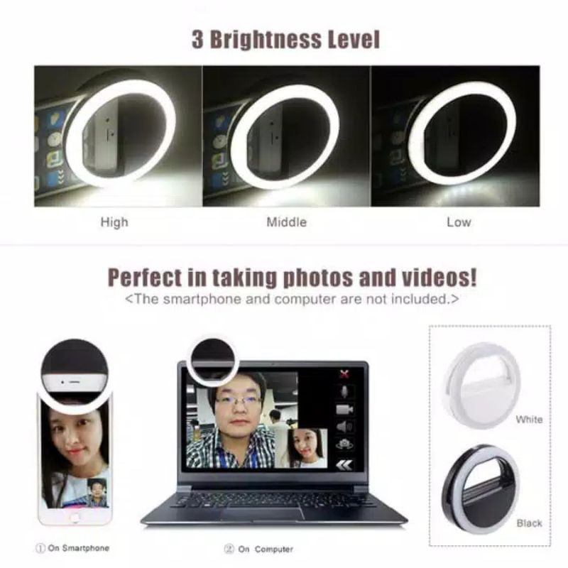 Lampu ring light Lampu selfie Lampu Jepit hp