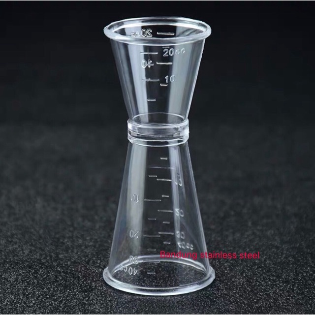 Jigger pc akrilik measure cup gelas ukur takar transparan 10/20ml 20/40ml