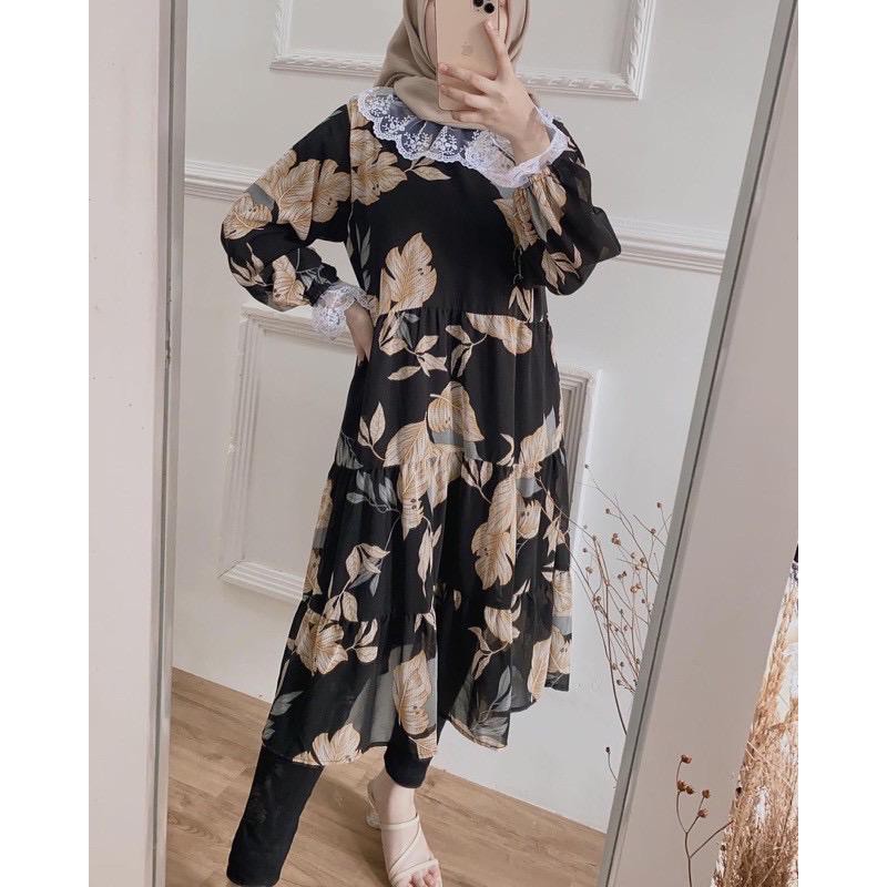 1KG MUAT 5PCS | NATURE RENDA TUNIK FLOWER RAYON VISCOSE HITS OOTD SELEBGRAM FASHION WANITA